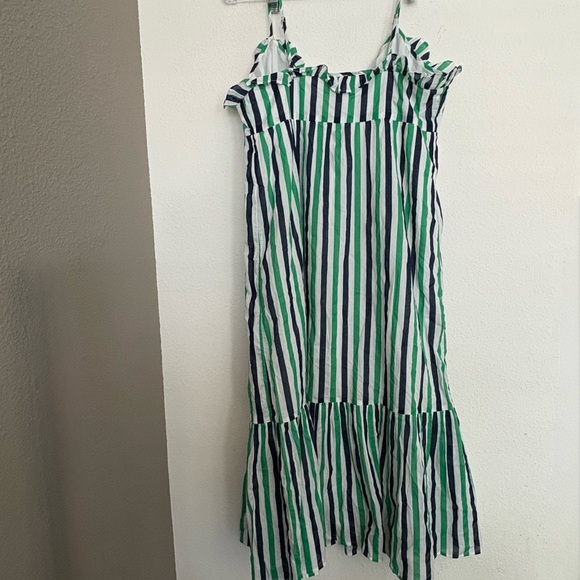 J. Crew Green and White Ruffled Tiered Sundress - Picture 5 of 6
